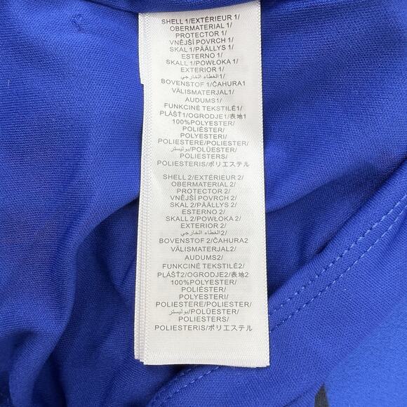 Adrianna Papell Bluebsatin Crepe High Low Dress 4 Ruffle Sleeve Cocktail Party - Picture 8 of 10